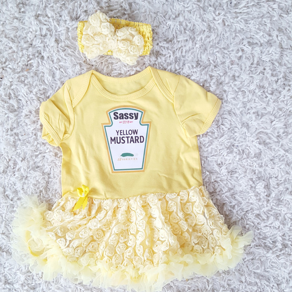 Handmade Other - Baby Girl Halloween Mustard Costume Tutu Dress